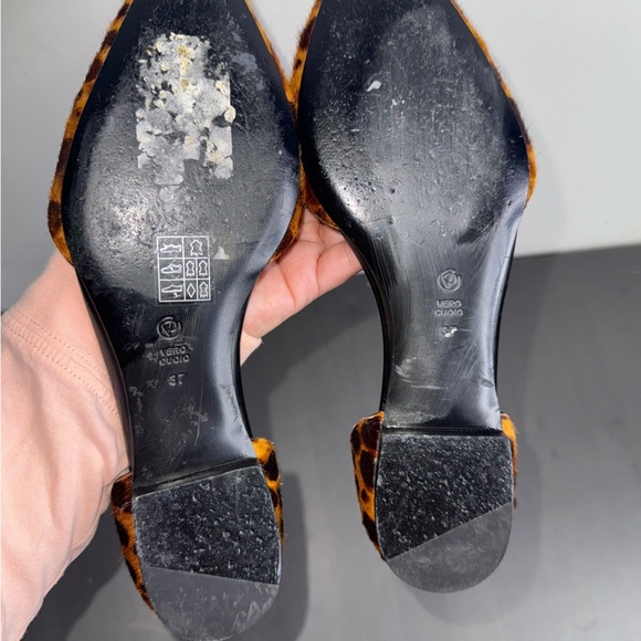 3.1 Phillip Lim Leather Calf Hair Leopard Pointed Toe D’orsay Flats - Picture 6 of 7